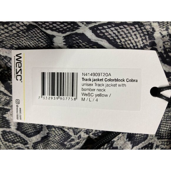 Wesc Track Windbreaker Jacket Snake Yellow & Black Men Medium New With Tag - Picture 5 of 6